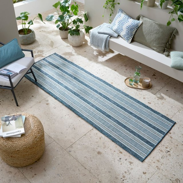 Kadima Design Outdoor-Läufer FLEET geometrisch Blau-Grün B: 80 cm, T: 230 cm - Bild 1