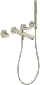 Hansgrohe Axor Citterio 3-Loch-Wannenarmatur mit zwei Griffen, Wandmontage, Brushed Nickel - Bild 1