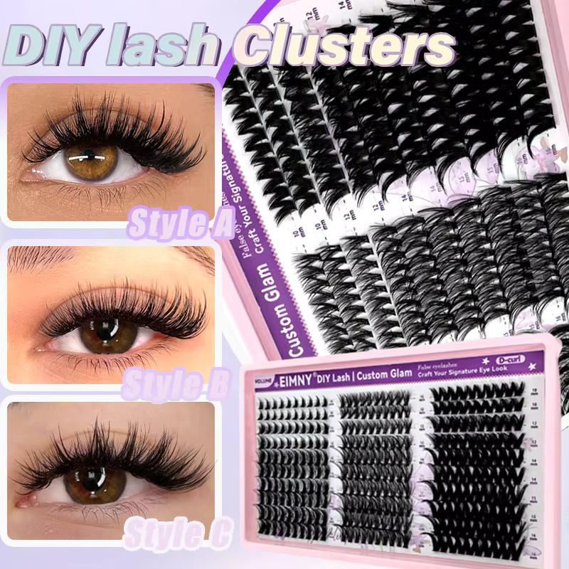 EIMNY Wimpern-Cluster-Set, 300 Stück, 10–16 mm, D-Curl, Unisex - Bild 5