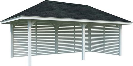 PALMAKO Pavillon Bianca aus lackiertem Fichtenholz in Weiss, B/T/H: 672 x 384 x 319 cm - Bild 1