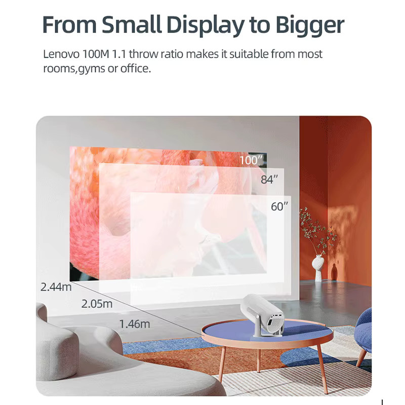 Lenovo Tragbarer 4K UHD Projektor mit Android 12 und WIFI 6 in Weiß - Bild 4