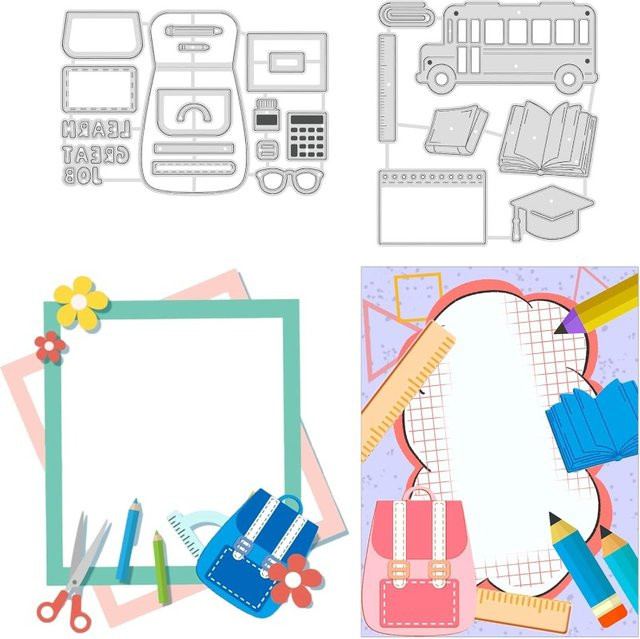 2 Stück Metall-Stanzformen in Silber für DIY Scrapbooking und Bastelarbeiten - Bild 1