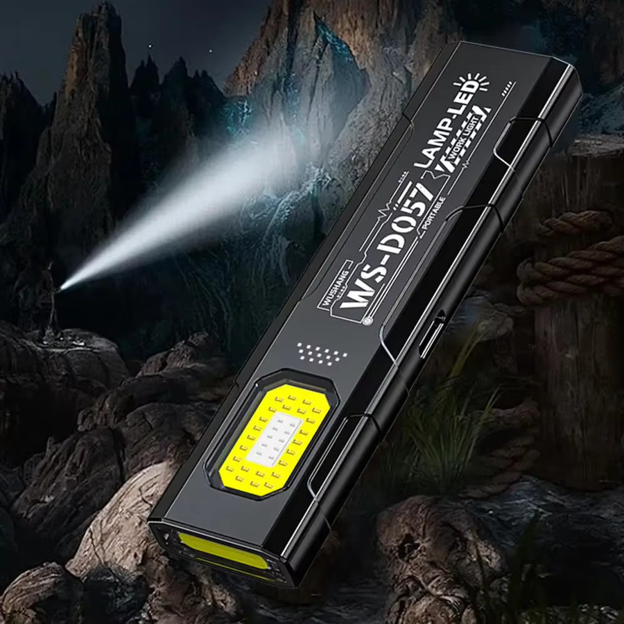 NEWBIRTH LED-Taschenlampe in Schwarz mit 550 lm, USB-wiederaufladbare Mini-Taschenlampe mit Magnet und Clip für Garten und Arbeit - Bild 2