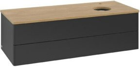 V&B Waschtischunterschrank Antao ohne Frontstruktur in Eiche Honig und Blau lackiert, B/T/H: 120 x 50 x 50 cm - Bild 1