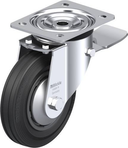 Blickle L-VPP 160R-ST-FA Lenkrolle mit Feststeller in Silber und Schwarz, Rad-Durchmesser: 16 cm, Tragfähigkeit: 135 kg - Bild 1