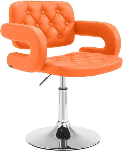 DELUKE Lounger Sessel TURKU in Orange mit Kunstleder und Metallgestell, B/T/H: 62 x 55 x 76 cm - Bild 1