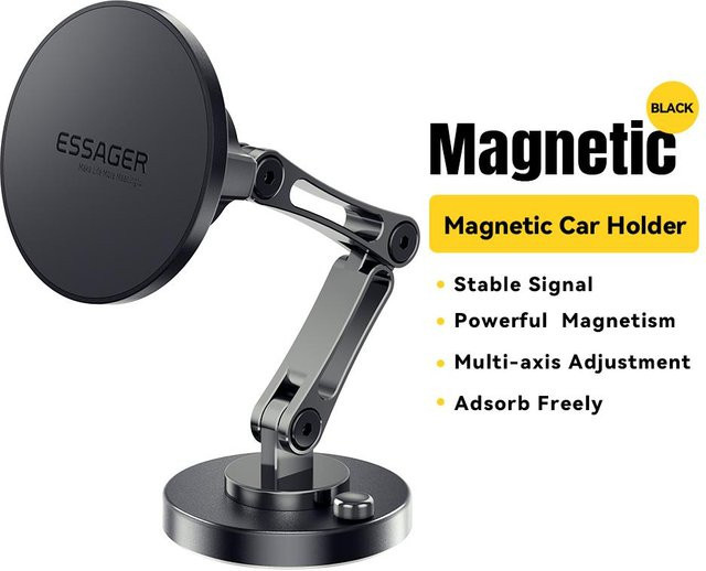 Essager Magnetischer Kabelloser Ladegerät Auto Handyhalter mit 15W Schnellladung für MagSafe, Farbe: Weiß - Bild 1