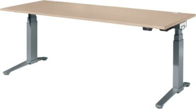 Schäfer Shop Genius ERGOSTYLE S Schreibtisch elektrisch höhenverstellbar, Eiche/Anthrazit, B: 200 cm, T: 80 cm, H: 63,5-130,5 cm - Bild 1