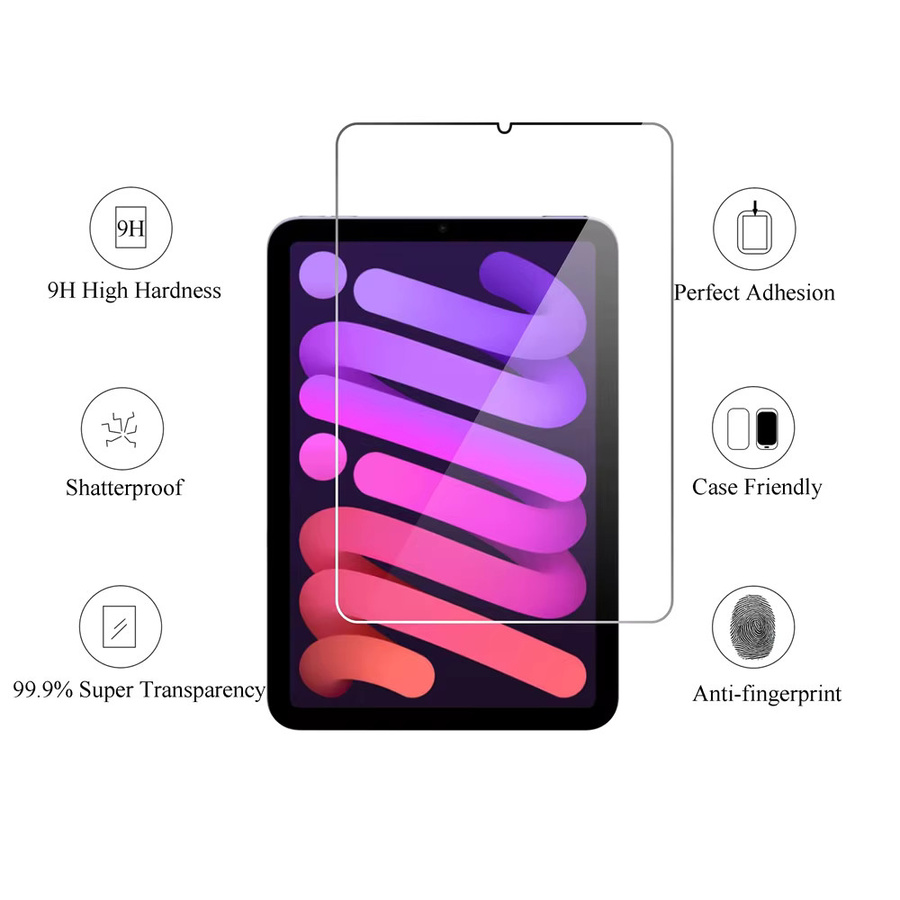2 Stück Apple iPad Mini 6 8,3 Zoll Displayschutz aus gehärtetem Glas, transparent, kratzfest und anti-fingerabdruck - Bild 3