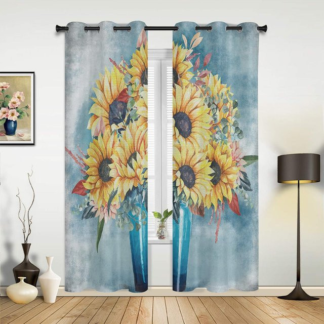 Abstrakter Fenstervorhang mit Ölgemälde-Design, halbtransparent, mehrfarbig, Breite: 135 cm, Höhe: 60 cm - Bild 1