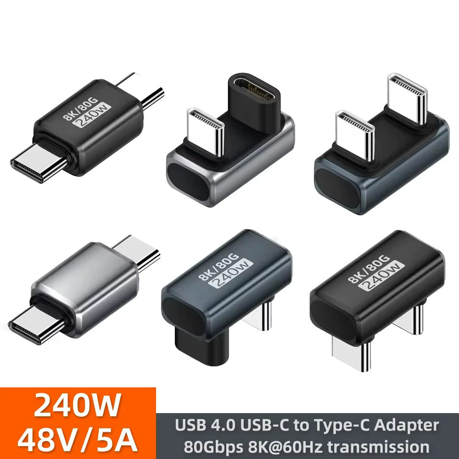 BSN USB-C Winkeladapter USB4.0 mit 80Gbps Hochgeschwindigkeit, PD 240W Ladeanschluss und 8K 60Hz Unterstützung, U-förmig und gerade Ausführungen für Macbook und iPhone 15/16 - Bild 5