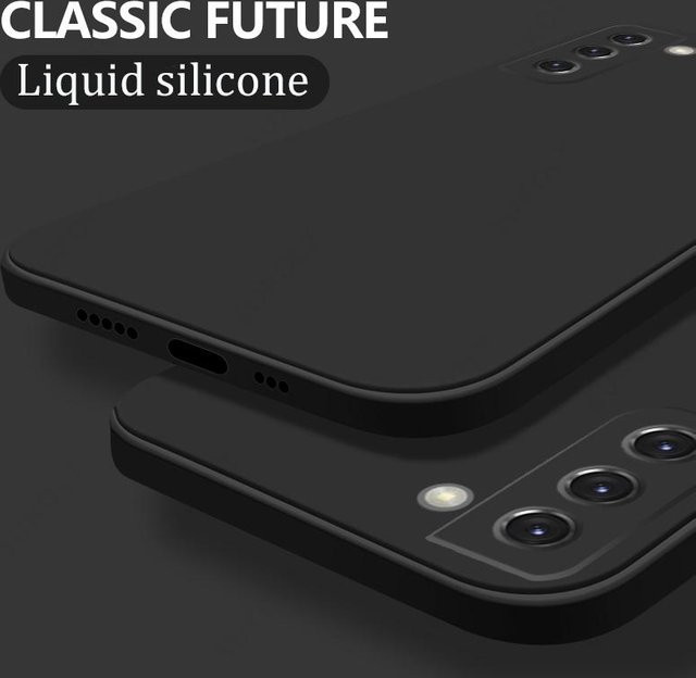 Weiche Flüssigsilikon Handyhülle aus TPU für Samsung Galaxy S25 Ultra, S24 Ultra, S23 FE und weitere Modelle, Schwarz - Bild 1