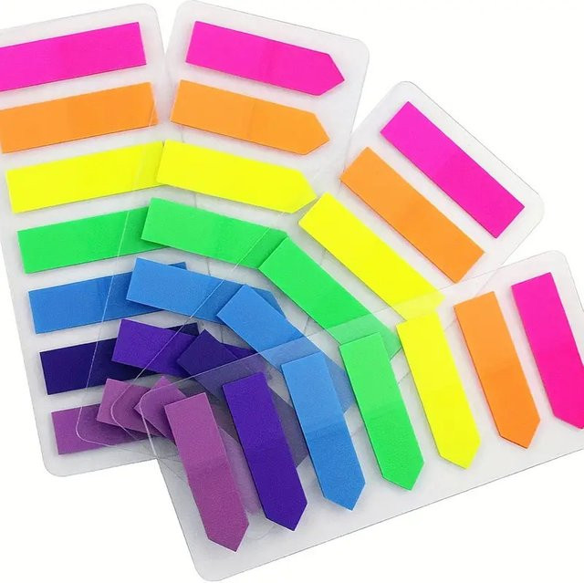 Selbstklebende fluoreszierende PET-Indexaufkleber in 7 Farben zur Markierung und Klassifizierung von Ordnern und Registern - Bild 1