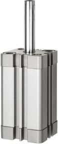 Riegler Kompaktzylinder einfach, silber, Durchmesser: 20 mm, Hub: 15 mm, M5, ISO 21287 - Bild 1