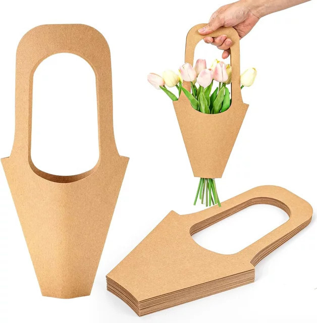 Trebalena Blumen-Papiertüten aus Kraftpapier in Braun für Hochzeiten, Partys und Geburtstage - Bild 1