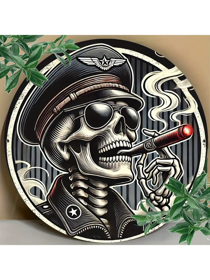 Rundes Halloween Metall-Wandkunstschild von Potdemiel, Mehrfarbig, Durchmesser: 20 cm - Bild 5