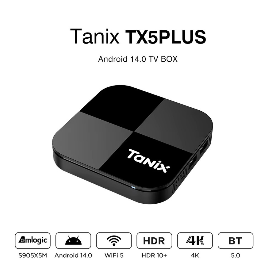 Tanix TX5 PLUS Android 14.0 TV-Box mit Amlogic S905X5M Prozessor, 4K UHD, Dualband Wifi5 und Bluetooth 5.0, Media Player Set-Top-Box in Schwarz - Bild 3