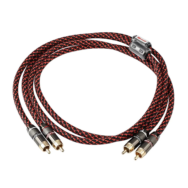 YYTCG RCA Audio Kabel 2 RCA zu 2 RCA Interconnect Kabel HIFI Stereo 4N OFC Stecker auf Stecker für Verstärker DAC TV und Auto Audio - Bild 6