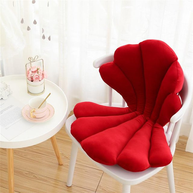 Yiran Furniture Luxus Samt Muschel Sitzkissen in Braun, B/H/T: 75 x 50 x 6 cm - Bild 1
