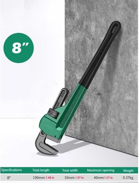 AXE SHAN Industrielle Rohrklemmzange aus Stahl für Sanitärinstallationen in Grau und Grün - Bild 1