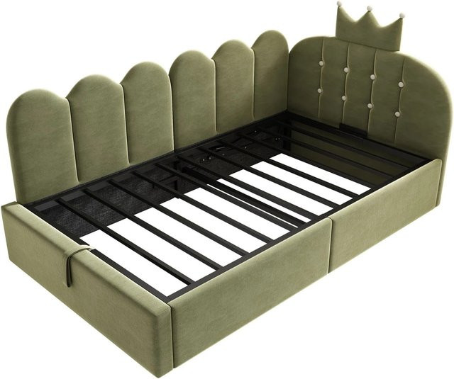 Merax Daybett Polsterbett Schlafsofa mit Stauraum in Grün, B/T/H: 199 x 90 x 40,5 cm - Bild 1