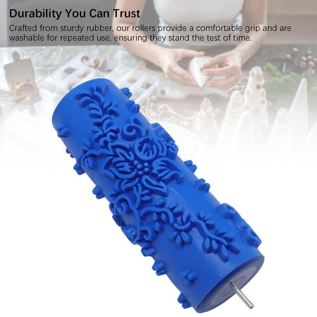 GoolRC Waschbare Gummi Dekorrolle mit Muster in Blau, B/T/H: 15 x 6 x 6 cm - Bild 1