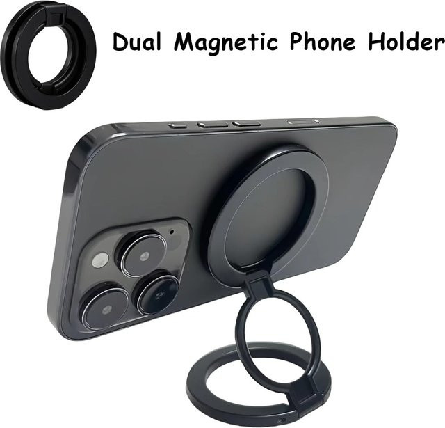 VIKEFON Magnetische Flugzeug Handyhalterung für MagSafe iPhone 16 15 14 13 12 Pro Max, Dual Magnetisch, Schwarz - Bild 1