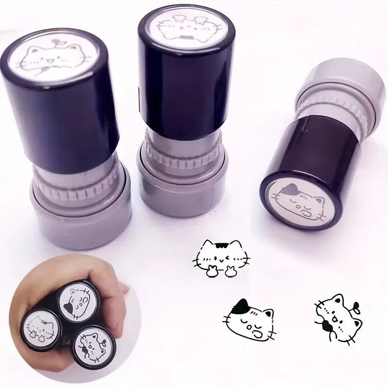 Selbststempelkissen mit schwarzem Kätzchen Motiv für DIY Scrapbooking und Tagebuchgestaltung in Schwarz - Bild 3