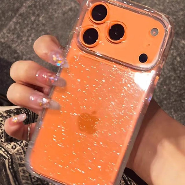 Stoßfeste Glitzer-Schutzhülle für Apple iPhone in Transparent Pink - Bild 1