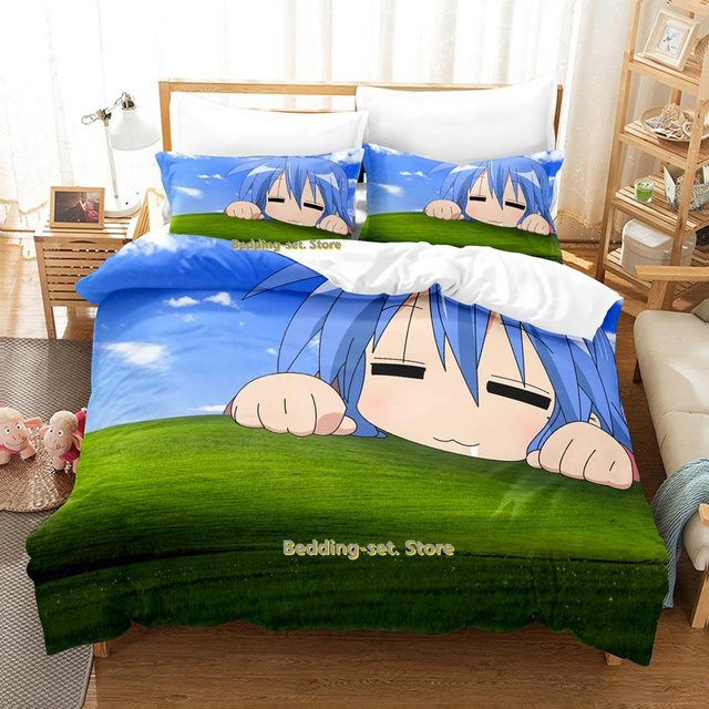 Lucky Star Konata Anime Bettwäsche-Set für Erwachsene, 3-teilig, B/H: 135 x 200 cm - Bild 1