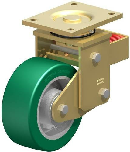 Blickle LSFN-GST 202K Lenkrolle gefedert in Grün und Silber mit 200 mm Rad-Durchmesser und 1200 kg Tragfähigkeit - Bild 1