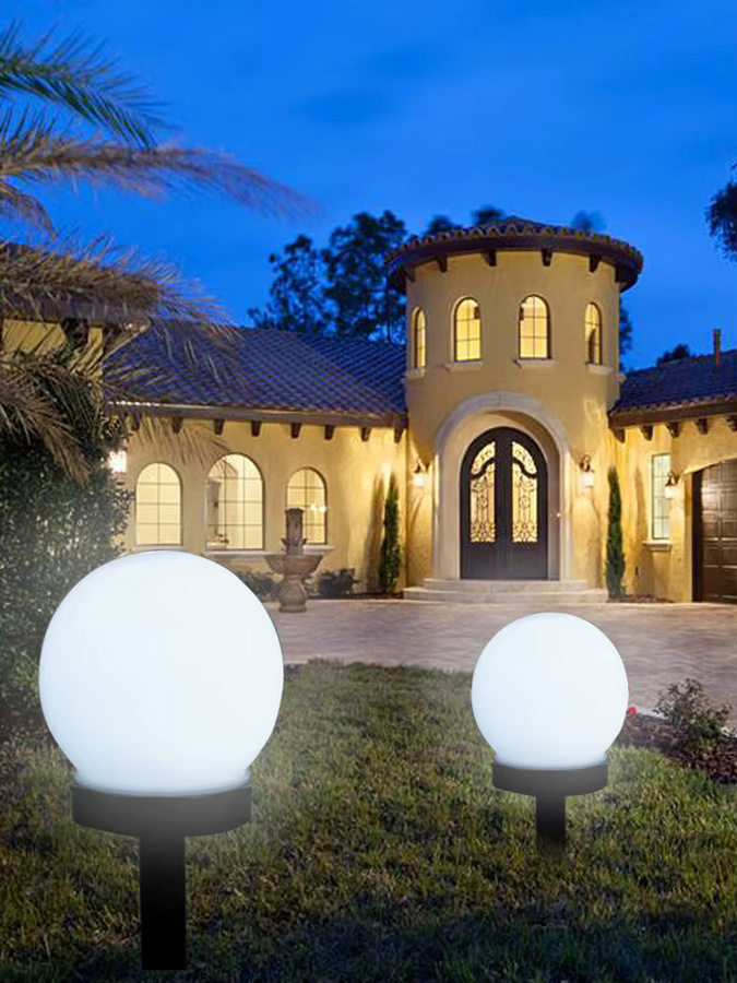 DOUWENXI Solar-Gartenleuchten Set aus 3 Stück, moderne LED-Gartenwegleuchten in Weiß mit warmweißem Licht und Dämmerungssensor für Garten, Terrasse und Gehweg - Bild 7