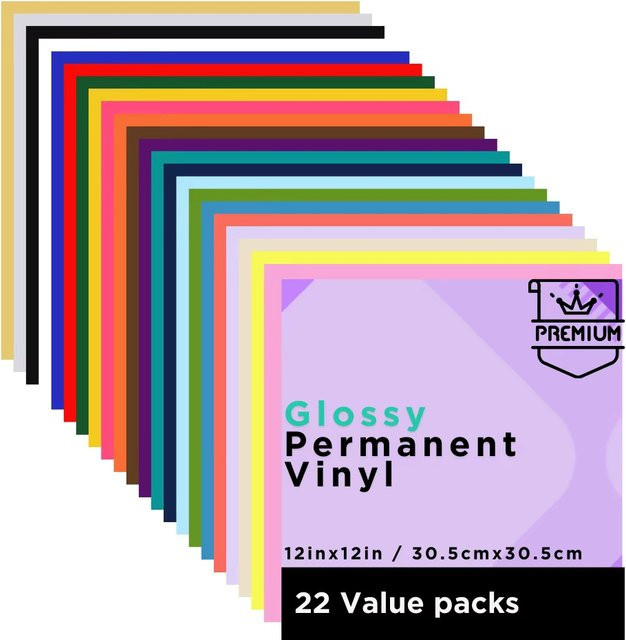 Selbstklebende Vinylbögen für Cricut-Maschinen, permanentes Outdoor-Vinyl für Party-Dekoration und Aufkleber, Multicolor, 30,48 x 30,48 cm - Bild 1