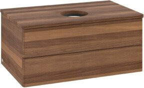 V&B Waschtischunterschrank Antao ohne Frontstruktur in Walnut, B/T/H: 80 x 36 x 50 cm - Bild 1