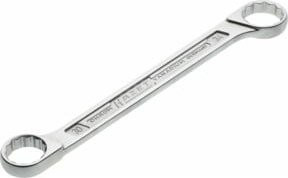 Hazet Doppel-Ringschlüssel 610N-30X34 mit Außen-Doppel-Sechskant-Tractionprofil in Silber, Größe: 30 x 34 mm - Bild 1
