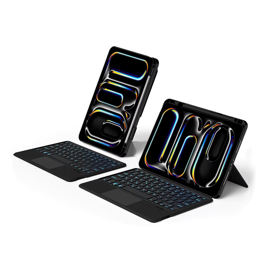 AJIUYU Magic Smart Keyboard Cover mit Touchpad und Hintergrundbeleuchtung für iPad Pro 11 Zoll (M5 2025 / M4 2024), Schwarz - Bild 6