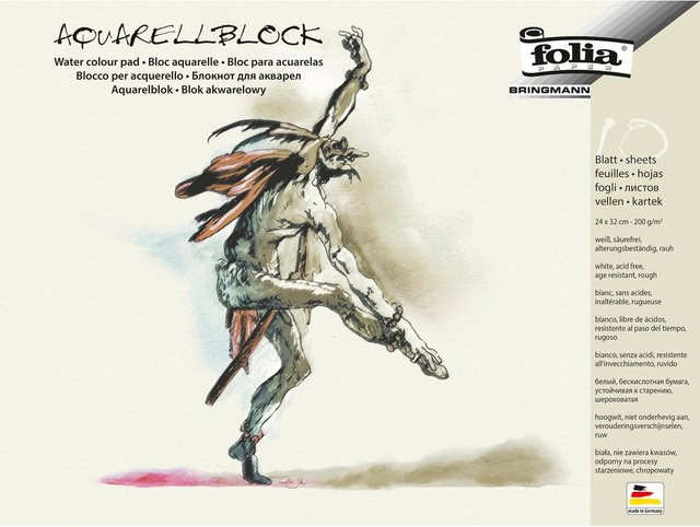 Folia Aquarellblock Weiß B: 24 cm, H: 32 cm - Bild 1