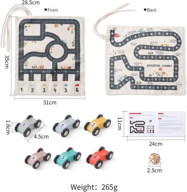 Binchi Outdoor Product Montessori Spielzeug Baby Auto Verkehrsstraße Karte, Holz, ab 1 Jahr - Bild 1