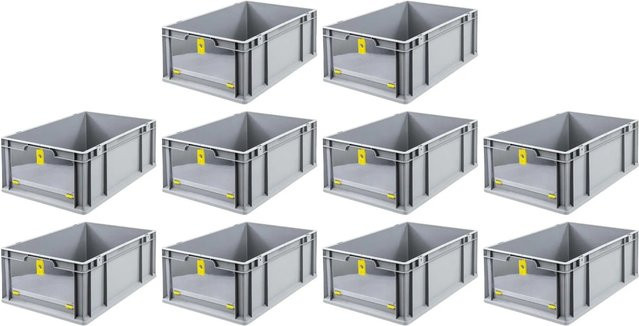 PROREGAL SparSet 10x Eurobox NextGen Insight Cover Eurobehälter Transportbox, Farbe: Gelb, H x B x T: 22 x 40 x 60 cm, 44 Liter - Bild 1