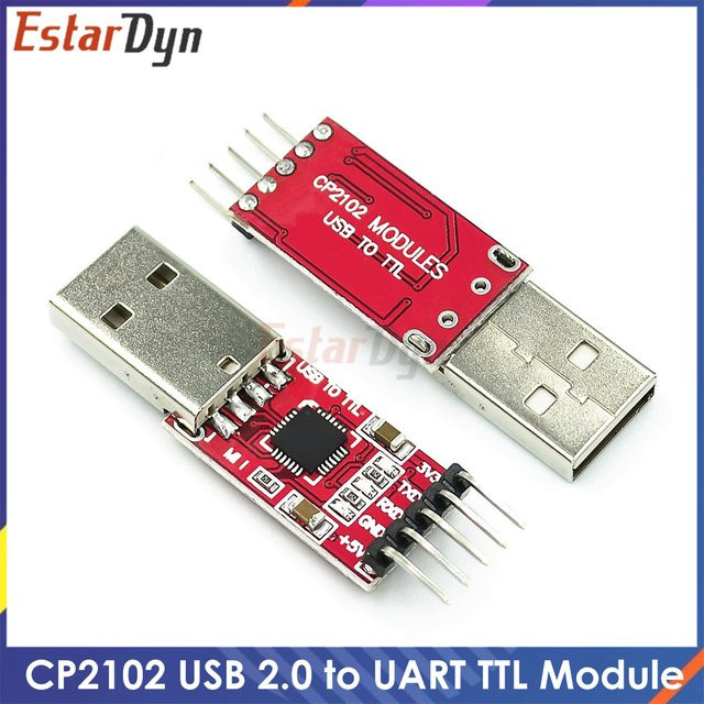 Estardyn CP2102 USB-zu-Seriell-Adapter USB-zu-TTL UART-Modul mit USB-C Anschluss in Rot - Bild 1