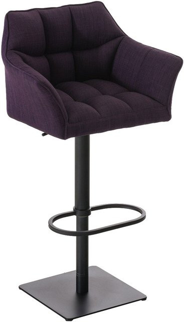 TPFLiving Barhocker Damaskus mit Stoffbezug in Lila und schwarzem Metallgestell, Höhe: 113 cm, Breite: 45 cm, Tiefe: 45 cm - Bild 1