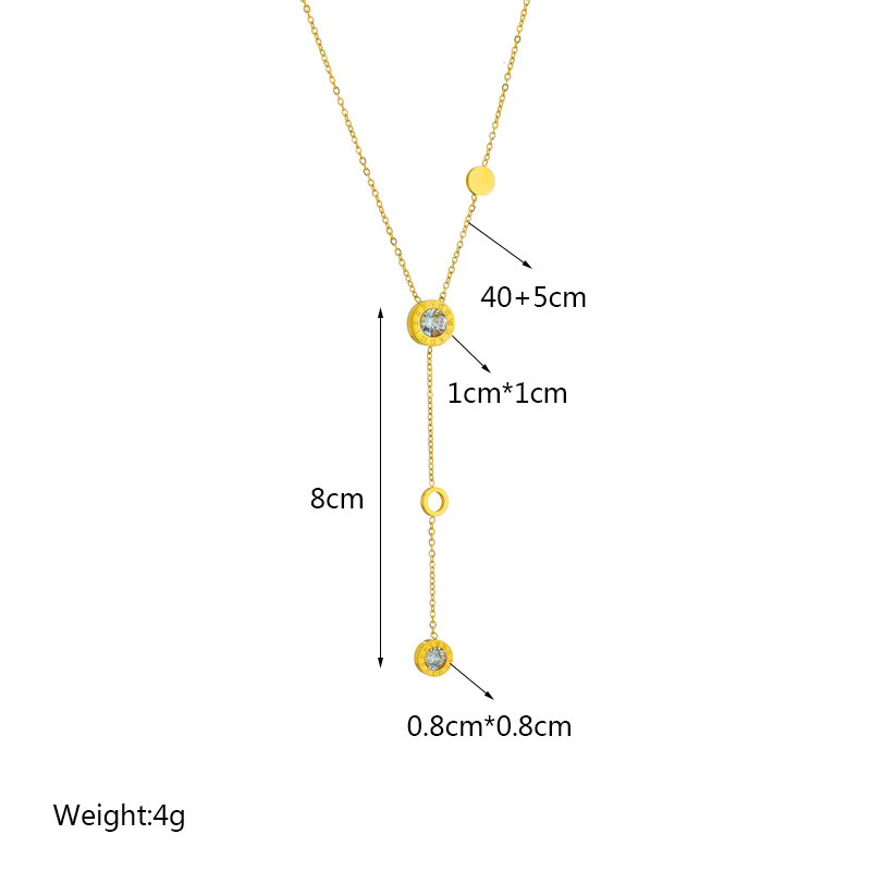 DIEYURO Halskette Edelstahl, Gold, Zirkonia, Damen - Bild 1