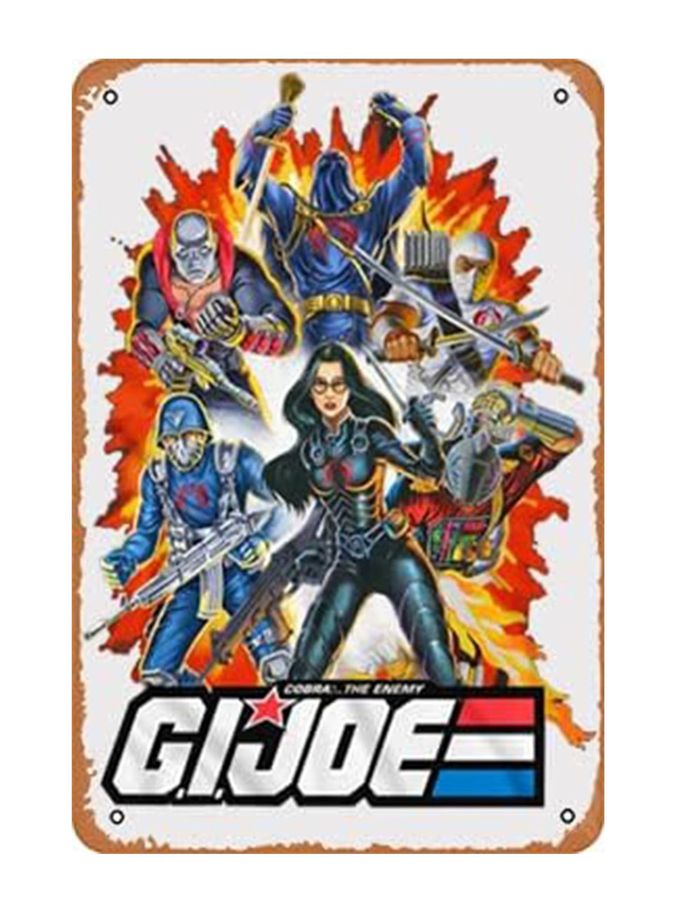 G.I Joe Retro Metall-Wandkunst Vintage Eisenblechgemälde mit Cobra Commander, Destro, Shadow und Barones, rahmenlos, B: 20 cm, H: 14 cm, T: 14 cm - Bild 2