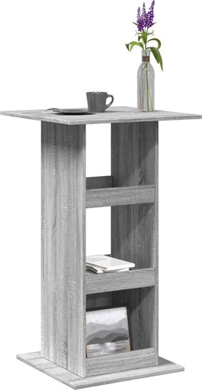 Moderner Bartisch mit Ablagen von Vidaxl in Grau aus Holzwerkstoff, B/T/H: 60 x 60 x 102 cm - Bild 1