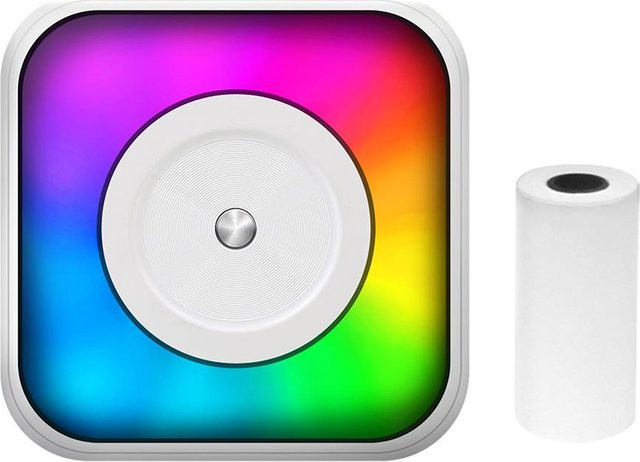 Tooarts Mini-Thermodrucker mit RGB-Licht, tragbarer Bluetooth Sticker-Maker für sofortige Fotos ohne Tinte, Multicolour - Bild 1