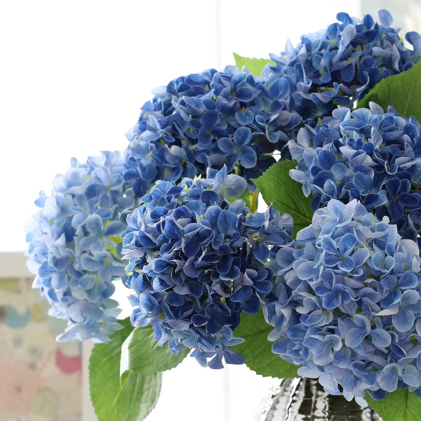Uflower Seiden-Kunstblumen Hortensien-Bouquet in Pink und Blue, Höhe: 58 cm - Bild 2
