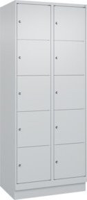 C+P Schließfachschrank Classic PLUS mit Sockel, 2 Abteile, Farbe Grau, B/T/H: 80 x 50 x 195 cm - Bild 1