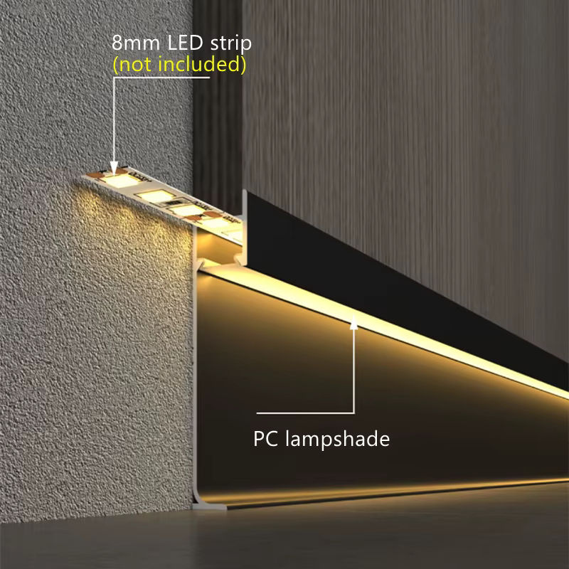 Khelse LED-Sockelleisten-Aluminiumprofil in Silber für die Einbaubeleuchtung - Bild 4