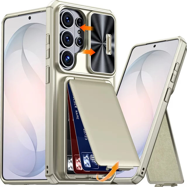 BANGZAO Stoßfeste Handyhülle für Samsung Galaxy S26 Ultra mit Kamerahalter in Titan und Blau - Bild 1