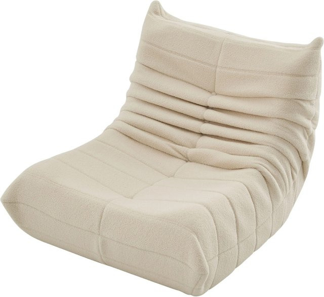 okwish Bodensofa mit Rückenlehne, faltbares Wohnzimmer-Sofa in Beige, B/T/H: 91.5 x 101 x 72 cm - Bild 1